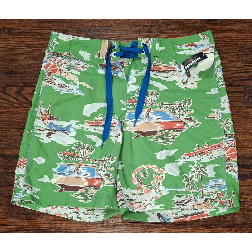 NWT Reyn Spooner Jade Swim Trunks Mens Size 32